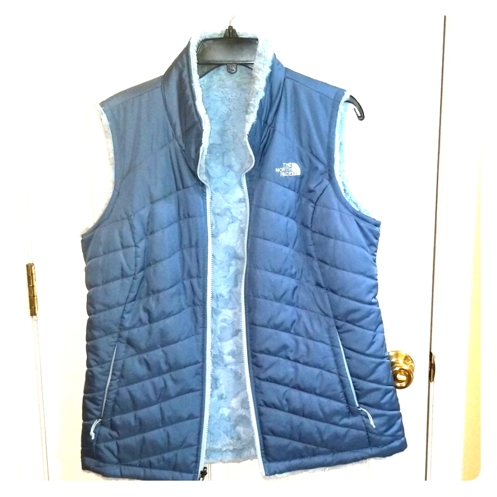 The North Face Mossimo Blue Quilted Reversible Vest-Never Worn, Virtually New